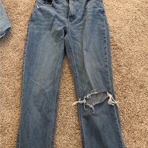 Abercrombie & Fitch High Rise Blue Distressed Jeans